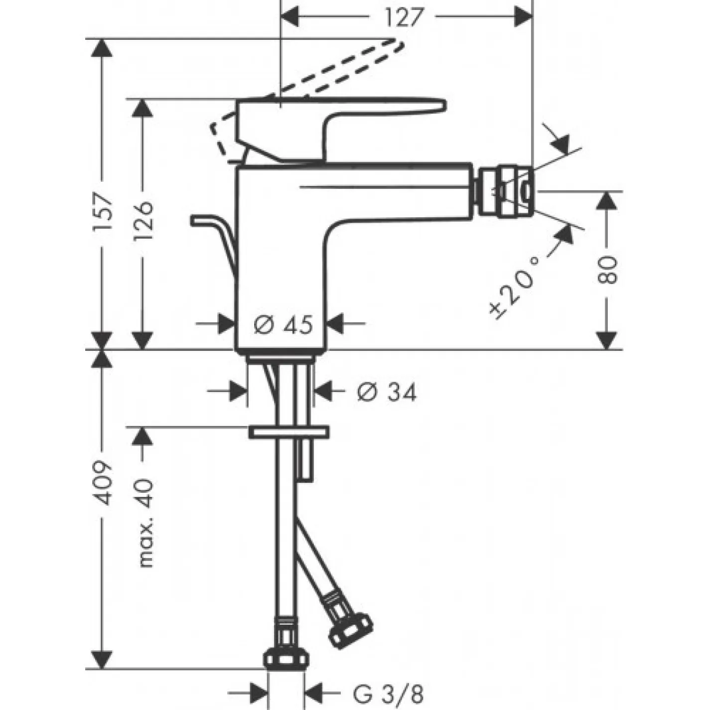 Змішувач для біде Hansgrohe Vernis Blade (71210000) - Фото 1